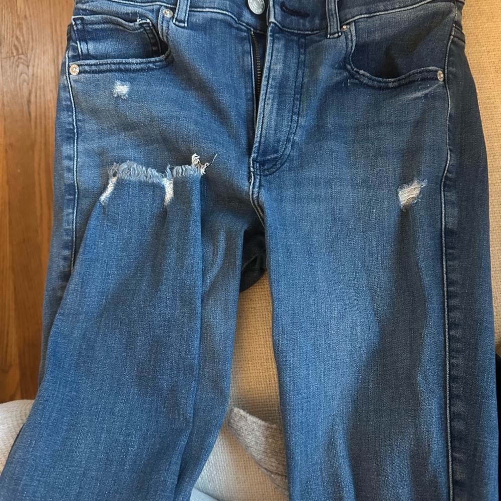 Express Blue Skinny Distressed Jeans